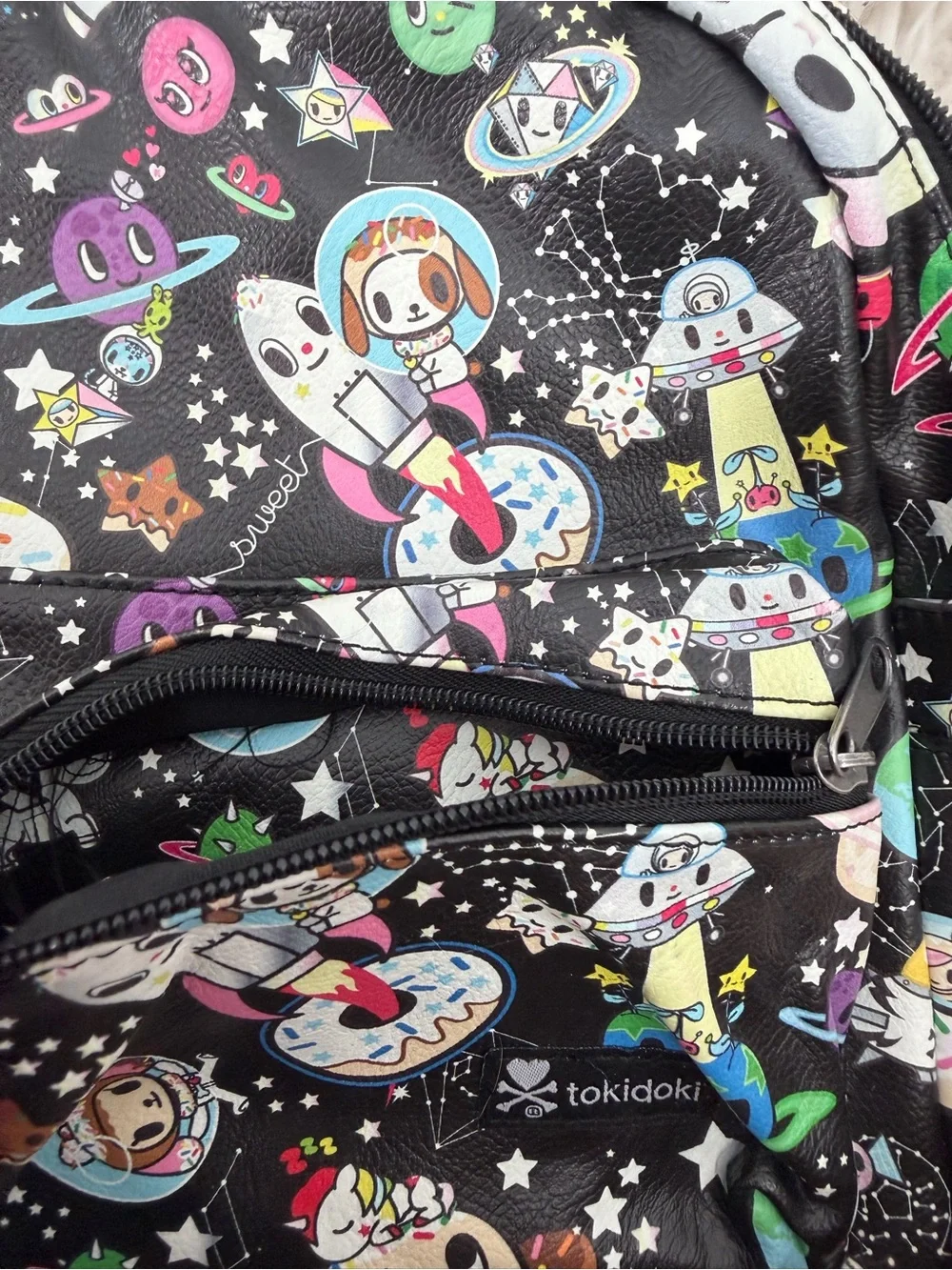 tokidoki Black Space Print Mini Backpack